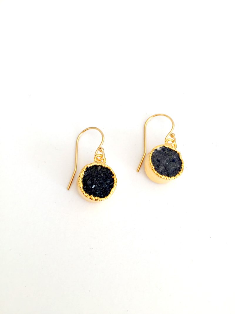 tiny druzy earrings