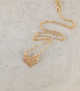 handmade gold heart necklace