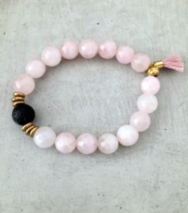 rose quartz gemstone bracelet