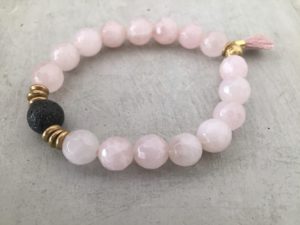 rose quartz gemstone bracelet