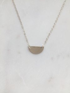 sterling silver half circle necklace