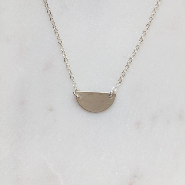 sterling silver half circle necklace