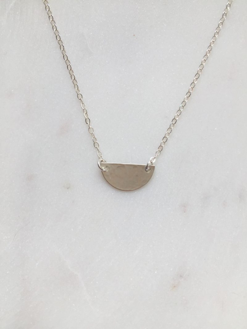 sterling silver half circle necklace
