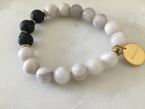 agate gemstone bracelet - breathe charm