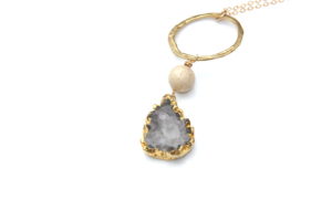 gold druzy necklace - one of a kind