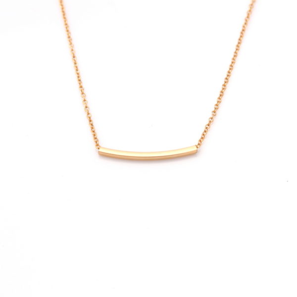 gold square bar necklace