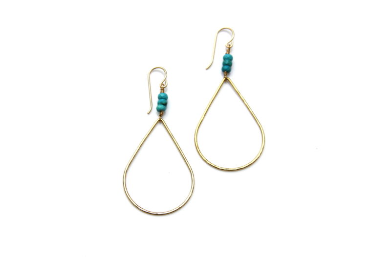 gold turquoise earrings