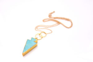 handmade gold turquoise necklace