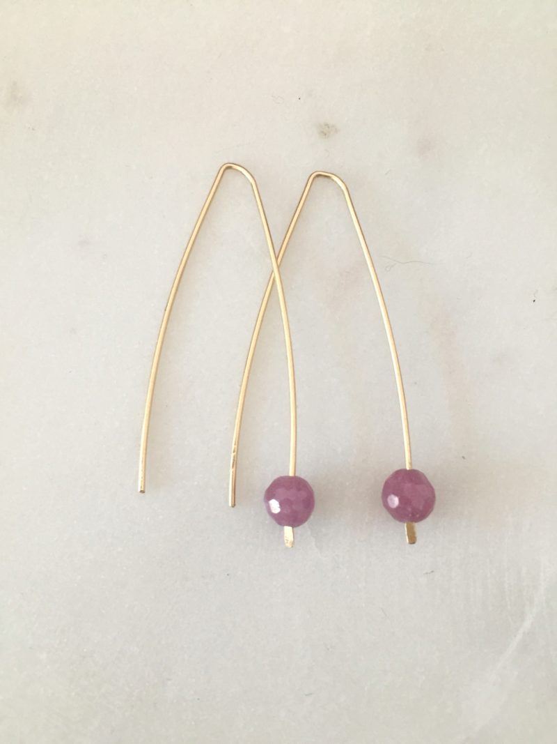 modern ruby earrings - handmade by jewelry designer Reija Eden