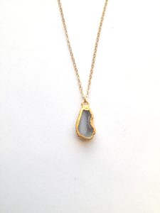 small druzy gold necklace - handmade