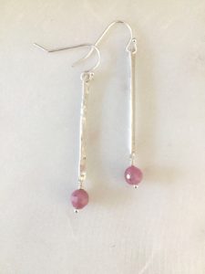 silver stick earrings