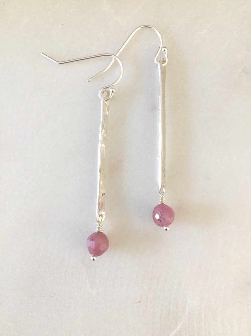 silver stick earrings