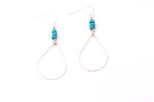 sterling silver teadrop turquoise earrings