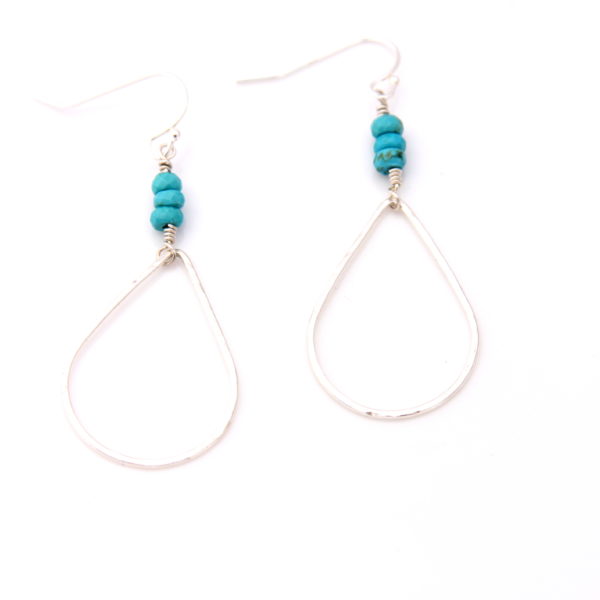 sterling silver teadrop turquoise earrings
