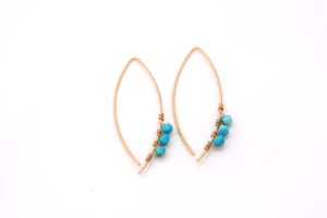 modern turquoise earrings - gold