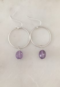 amethyst circle earrings