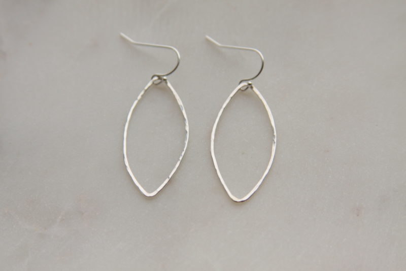 hammered sterling silver earrings