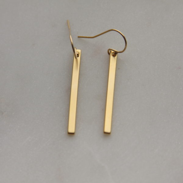 modern gold stick earrings