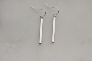 silver stick earrings