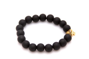 elephant charm bracelet - black onxy bracelet