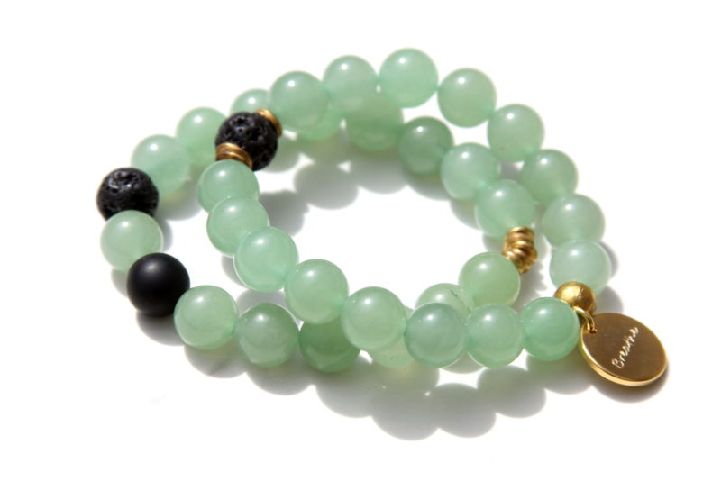 green aventurine bracelet set - good luck jewelry