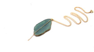 gold agate necklace - handmade