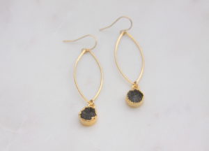 black druzy earrings