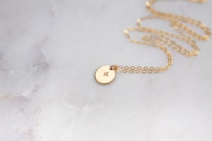 gold shining star necklace - handmade