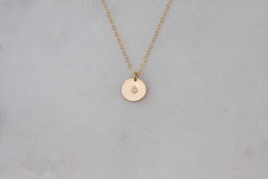 tiny anchor necklace, gold, hand stamped