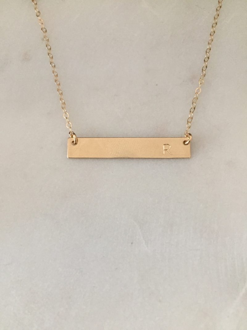 gold bar name necklace