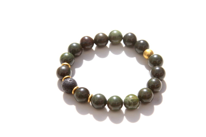 handmade African green jasper bracelet