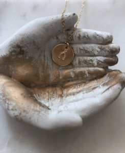 hand stamped gold wishbone necklace