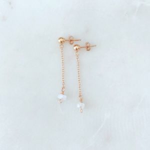 rose gold moonstone earrings