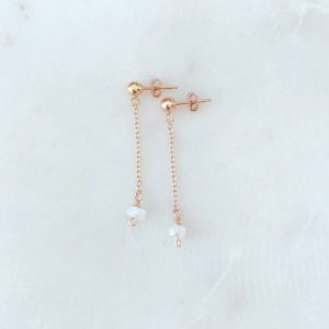 rose gold moonstone earrings