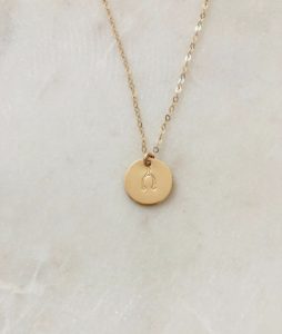 hand stamped wishbone necklace - 14K gold filled