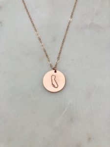 hand stamped california necklace